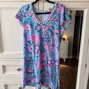 Lilly Pulitzer Etta Dress in Blue Horizon Jungle Sunrise Women's Size SMALL NWOT